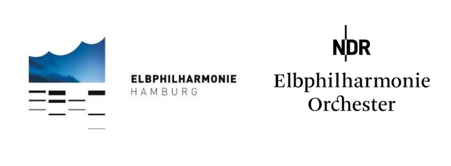 Tafel mit Logo des Elbphilharmonie Hamburg und des NDR Elbphilharmonie Orchesters