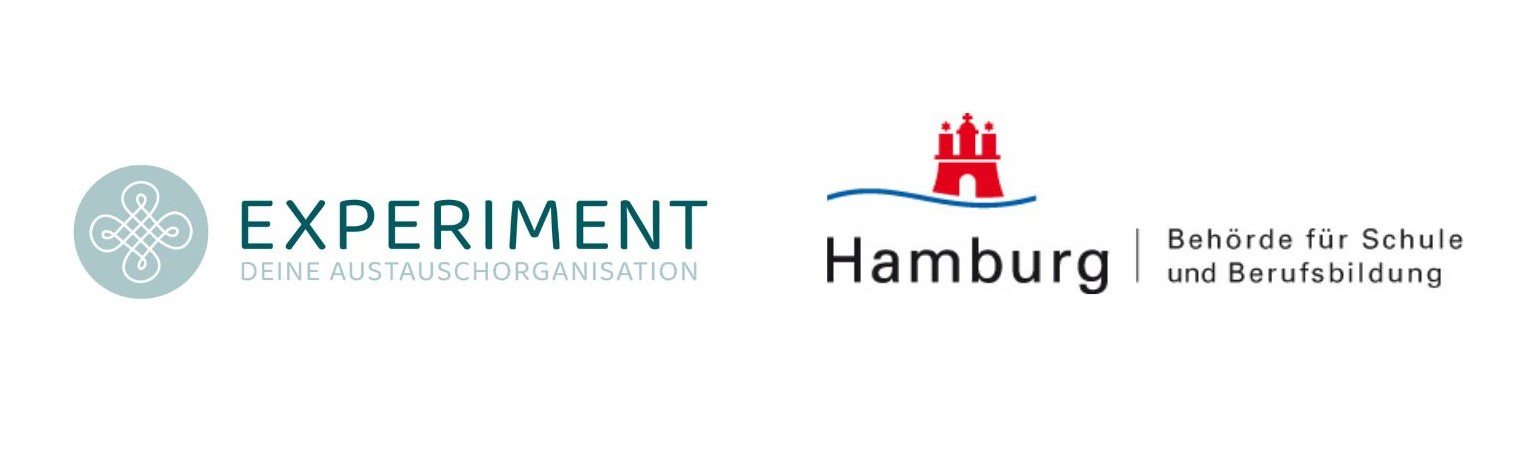 Logos von Experiment e.V. und der Behörde für Schule und Berufsbildung Hamburg